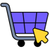 Ícone carrinho de compras representando produtos para vender no e-commerce