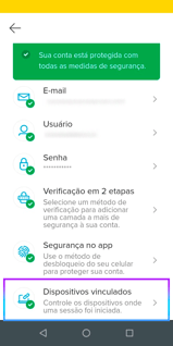 Acessando Dispositivos vinculados