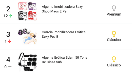 Algemas mais vendidas&nbsp;no Mercado Livre