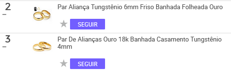 Aliança de casamento mais vendida no Mercado Livre