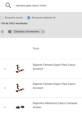Búsqueda de productos en el Explorador de Publicaciones de Nubimetrics