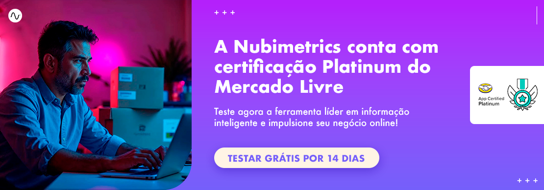 Banner de teste grátis de 14 dias da Nubimetrics