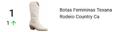 Bota mais vendida no Mercado Livre em abril