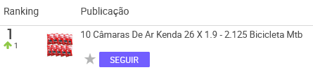 Câmara de ar mais vendida no Mercado Livre