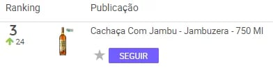 Cachaça mais vendida no Mercado Livre