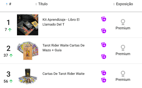 Cartas de tarot más vendidas en Mercado Libre Uruguay