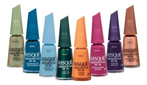 Coleção especial de esmaltes Bridgerton licenciados pela Risqué