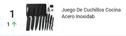 Cuchillos más vendidos en Mercado Libre México