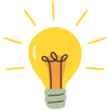 Ícone de lâmpada acessa representando insights, dica, ideia