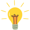 Ícone de lâmpada acessa representando insights, dica, ideia