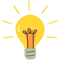Ícone de lâmpada acessa representando insights, dica, ideia
