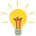 Ícone de lâmpada acessa representando insights, dica, ideia