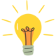 Ícone de lâmpada acessa representando insights, dica, ideia