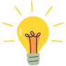 Ícone de lâmpada acessa representando insights, dica, ideia