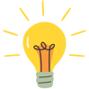Ícone de lâmpada acessa representando insights, dica, ideia