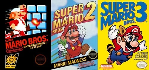 Exemplos de jogos do Super Mario Bros