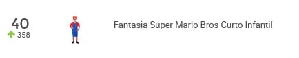 Fantasia do Super Mario mais vendido no Brasil