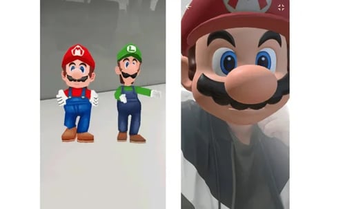 Filtros de Super Mario Bros encontrados no Instagram