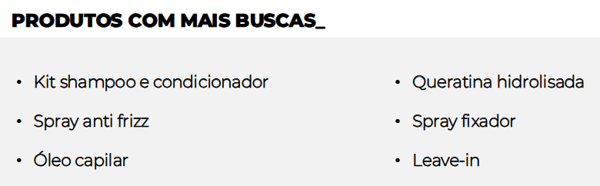 Imagem do Relatório de Tendências para o Fim de Ano 2025 da Nubimetrics produtos de cuidado com cabelo mais pesquisados