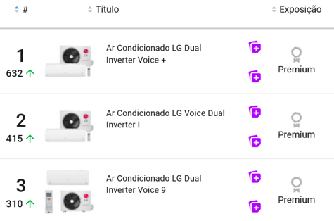 Imagem do ranking de ares-condicionados mais vendidos na Black Friday 2024 no Mercado Livre