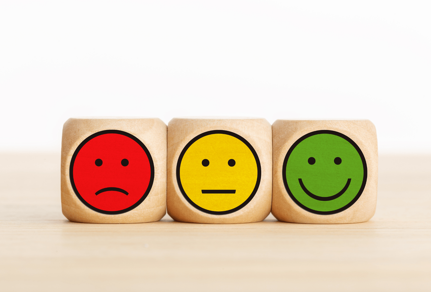 Imagen con emojis que representan el feedback de los clientes