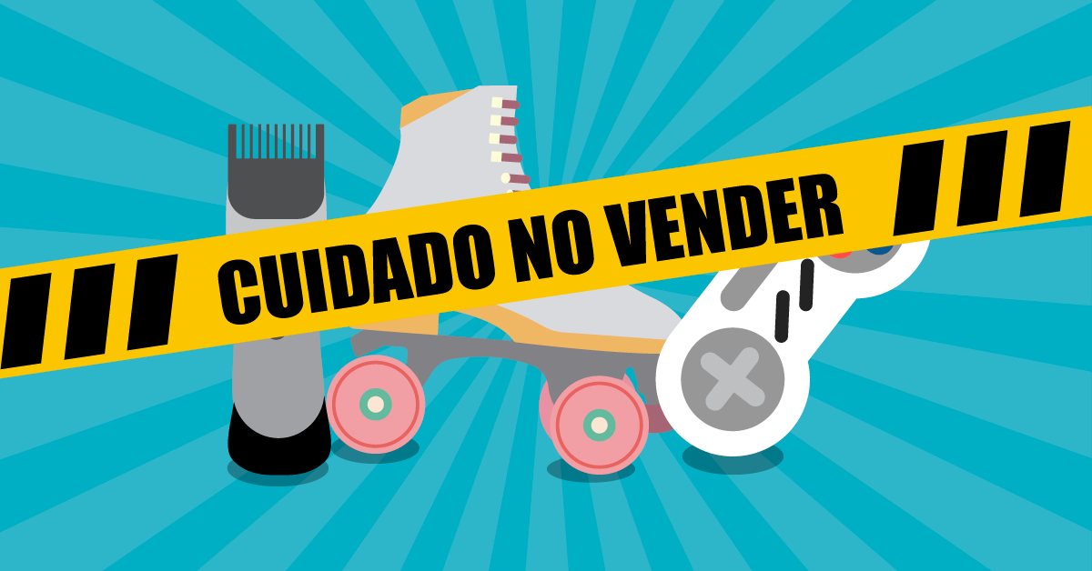 Banner con productos no recomendables para vender en Mercado Libre