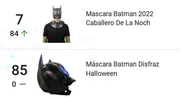 Máscaras de Batman en tendencia en Mercado Libre