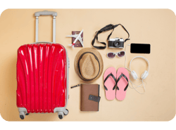 Maleta com acessórios para viajantes