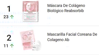 Mascarillas faciales más vendidas en Mercado Libre Argentina