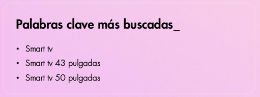 Palabras clave más buscadas de la categoría Televisores