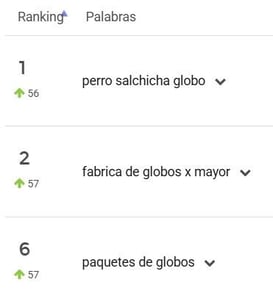 Palabras clave más buscadas del nicho Decoración para Fiestas