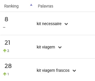 Palavras-chave mais pesquisadas na categoria Nécessaires do Mercado Livre