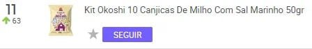 Pipoca mais vendida no Mercado Livre