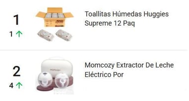 Productos para bebés más populates en Mercado Libre México
