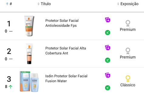 Protetores solar mais vendidos no Mercado Livre