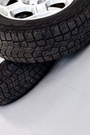 Car wheels or tires lying on the floor-1