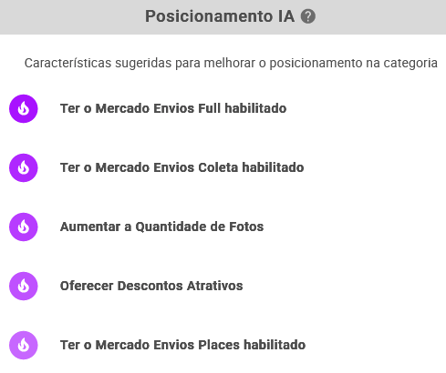 Sugestões IA para melhor posicionamento em uma subcategoria na Nubimetrics