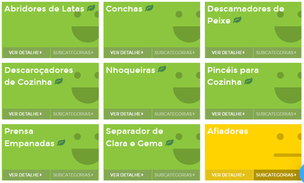Tela de oportunidades da categoria Utensílios de preparação do Mercado Livre na Nubimetrics