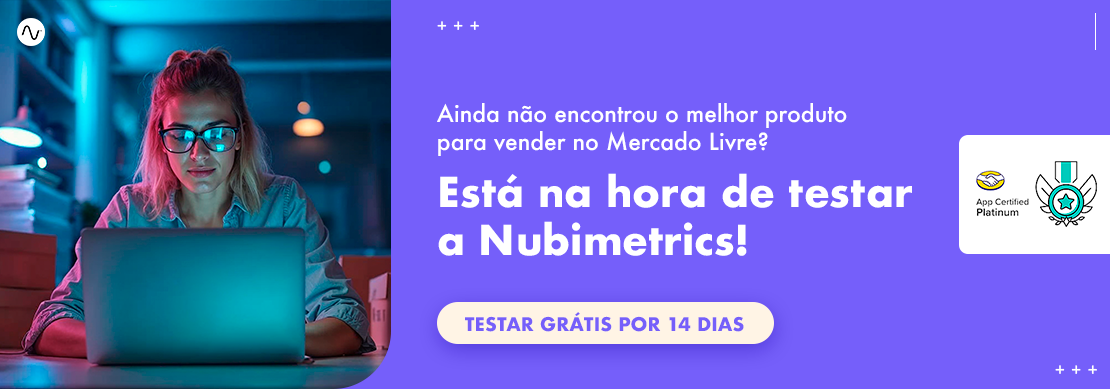 Banner de teste grátis de 14 dias da Nubimetrics