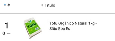 Tofu mais vendido no Mercado Livre.