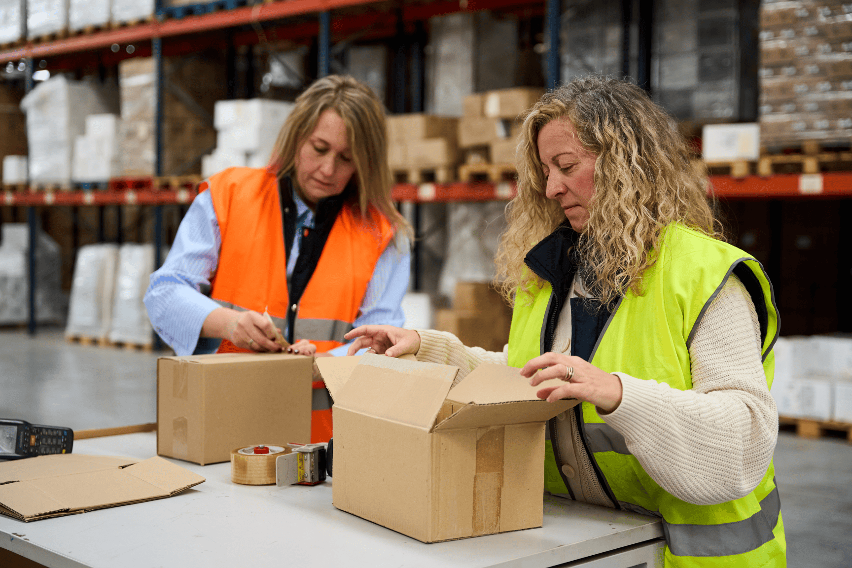 Vendedoras preparando los envíos de las ventas del tercer trimestre de 2025
