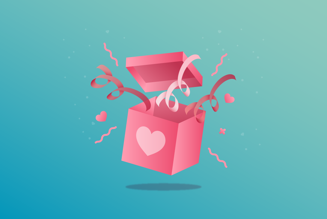 caja sorpresa para vender online por día de los enamorados